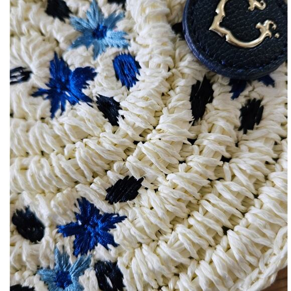 C. Wonder Small Round Crossbody Raina Bag Natural Straw - Picture 2 of 8